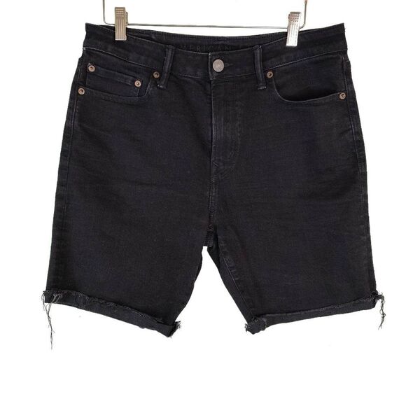 American Eagle Airflex Bermuda Style Black Denim Jeans - Picture 1 of 8